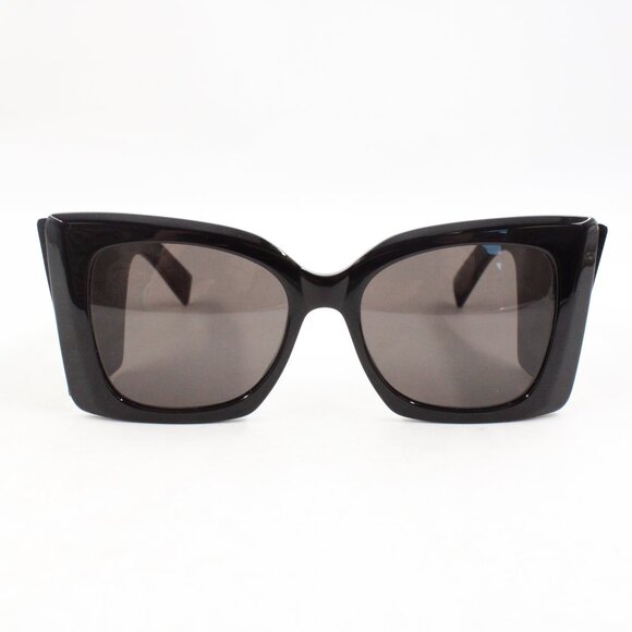 Pre-Owned Saint Laurent SLM119 Blaze Oversized Cat Eye Sunglasses in Black/Gold - Picture 2 of 12